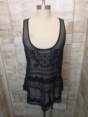 American Eagle Outfitters Black Lace Tee